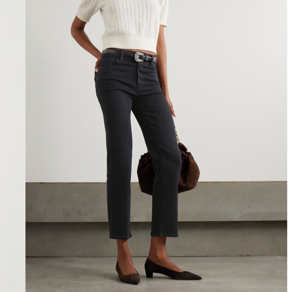 Frame Denim Straight Leg Jeans in Washed Black - Size 31